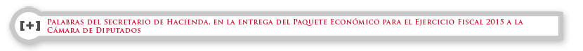 Palabras del Secretario de Hacienda y Crédito Público, Dr. Luis Videgaray Caso, en la entrega del Paquete Económico para el Ejercicio Fiscal 2015 a la Cámara de Diputados